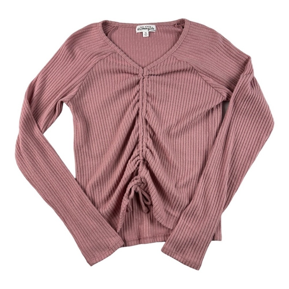 Ten Sixty Sherman Long Sleeve Ribbed Sweater Rose Size XL